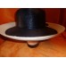 Frank Olive  Vintage  Navy Blue & White Lacquered Straw  Wide Brim Hat   eb-58911298